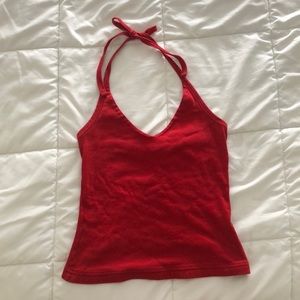 Vintage GUESS Red Halter Cropped Tank